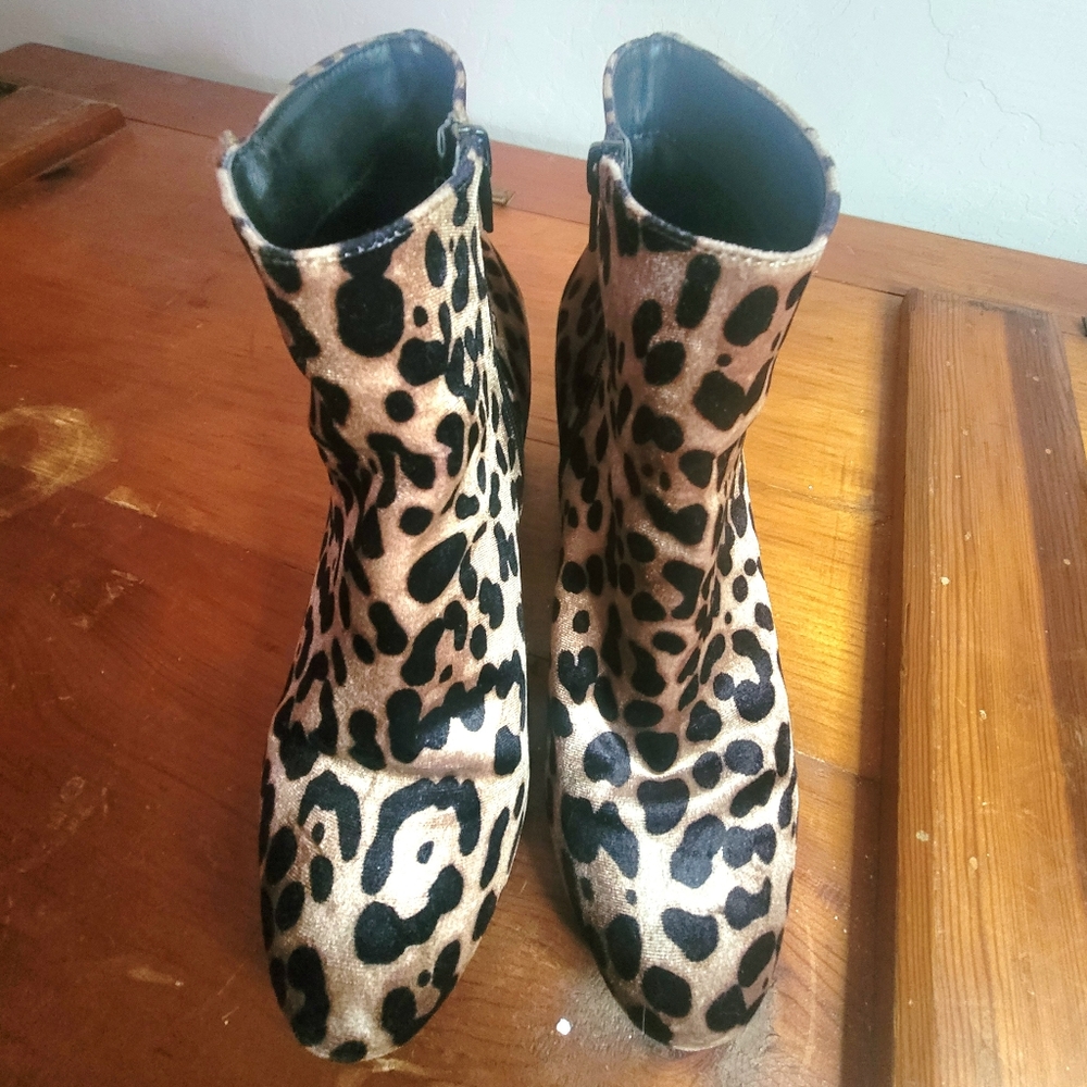 A New Day Velvet Cheetah Print Boots - Picture 2 of 4